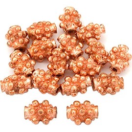 15g Dot Bali Tube Beads Copper Plated 9mm Approx 15