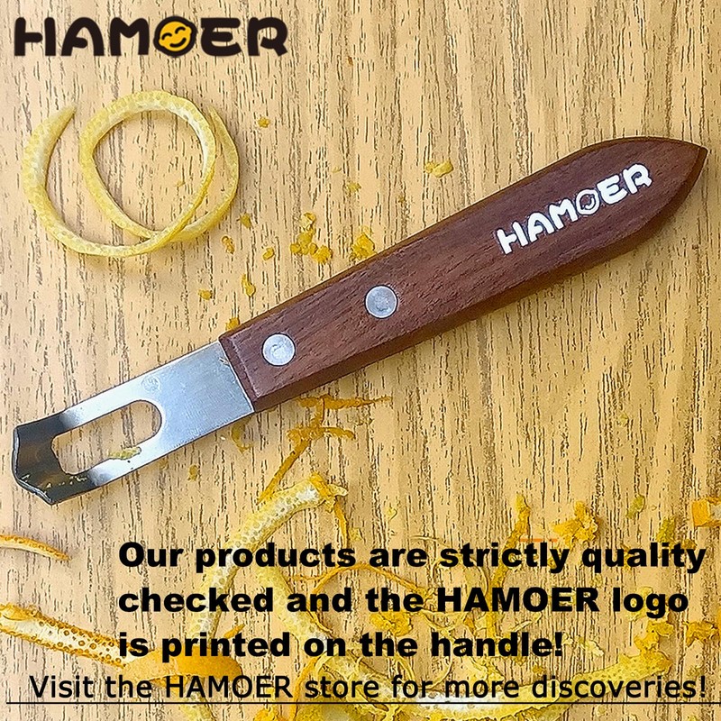 HAMOER Citrus Lemon Zester & Channel Knife Tool for Kitchen