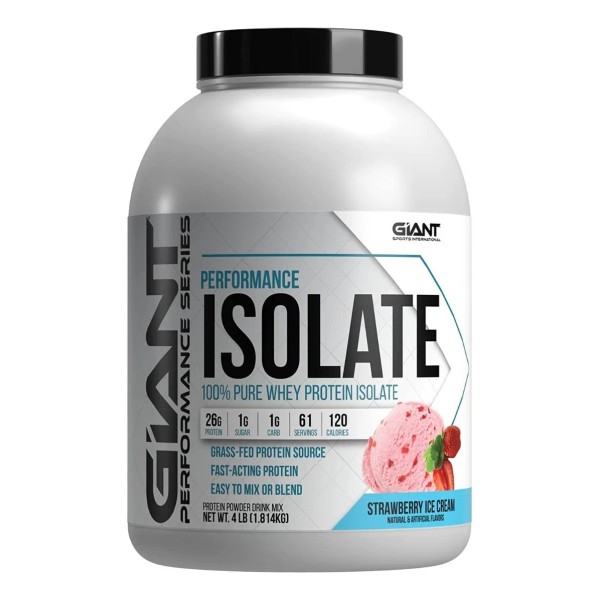 Giant Protena Isolate 100 Pure Whey Isolate 4lbs1.814kg Sabor Strawberry