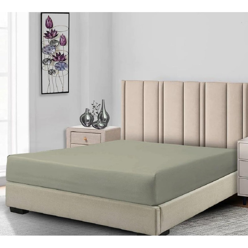 Low Profile Cotton Sateen Fitted Sheet Only (7-10 Inches) Twin