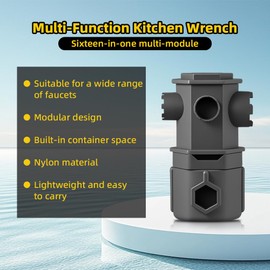 Ubitree 2pcs Faucet Aerator Removal Tool, 16 in 1 Aerator Key Faucet Wrench Tool Set, Multifunctional Faucet Aerator Removal Wrench for Easy Installation & Repair of Bathroom & Kitchen Taps