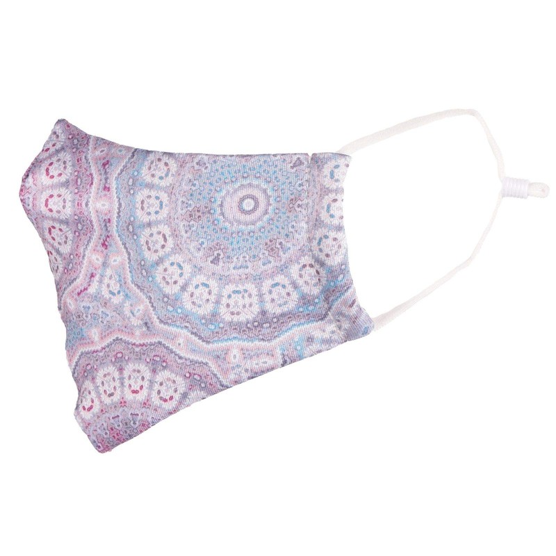 styleBREAKER Unisex Fabric Mask with Ethnic Circles Pattern, Double Layer,