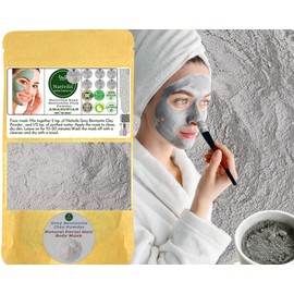 Nativilis Gray (Grey) Bentonite Clay Powder - Natural Facial Hair Body Mask Fine Soft Texture Removing Toxins from the Body Detoxifying Skin Hydrates the Hair and Scalp Copaiba