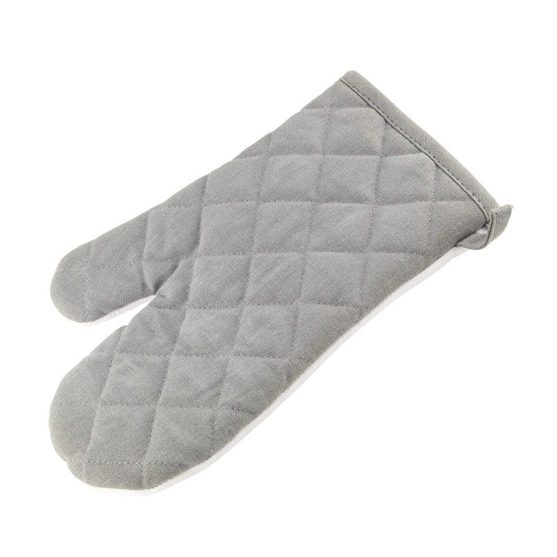 FACKELMANN 14298 - Guanto da forno, in cotone, colore: Bianco/Grigio