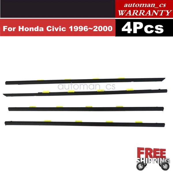 Soillar 4pcs Fit Honda Civic 1996-2000 Window Weather Stripping Moulding
