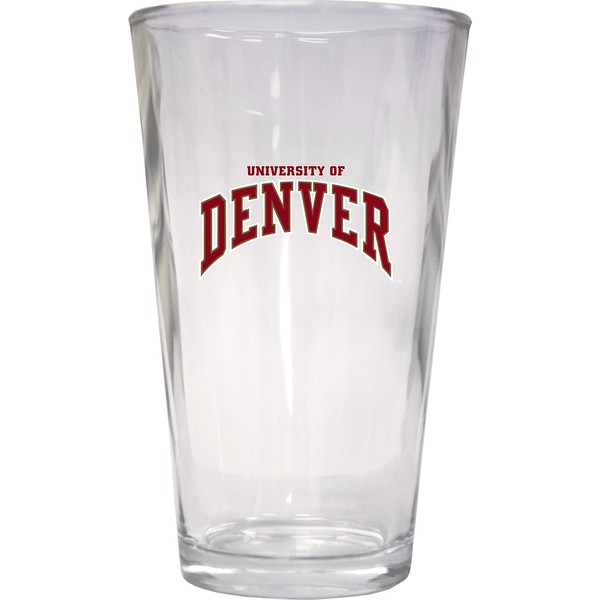 R and R Imports University of Denver Pioneers 16 oz Pint Glass 2 Pack