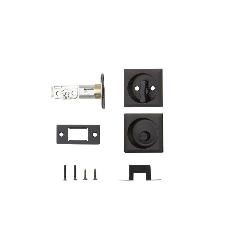 Kwikset 335SQT-15 Square Privacy Pocket Door Lock Satin Nickel Finish