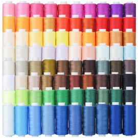 Simthread All Purpose Sewing Thread, 80 Spools Assorted Colors Each 400 Yards of Polyester Threads for Sewing Machine, Sewing Machine Supplies for Beginners, Hand Stitching, Quilting, Serger