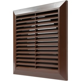 Vent Systems 6" Duct - 8" x 8" Outside Inch Air Vent Cover - Bathroom Exhaust Vents Pipe - Brown Louvered Outdoor Dryer Vent Cover - Brown 150 mm 200 x 200 mm