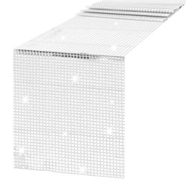 timecity Silver Table Runner Glitter Table Runner 13 x 72 Inches Sequin Mirror Tablecover Retro 70s 80s Theme Party Table Decor for Birthday Dance Party Disco Theme Party Hip Hop Party Supplies