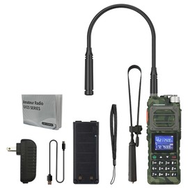 UV-25 Two Way Radio Long Range with Gooseneck Antenna Upgraded BAOFENG UV-5R Walkie Talkie H/M/L Tri-Power Ham Radio FM Air NOAA Multi-Band Receiver (Green)