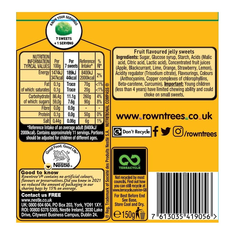 Rowntrees Jelly Tots, 150 Grams
