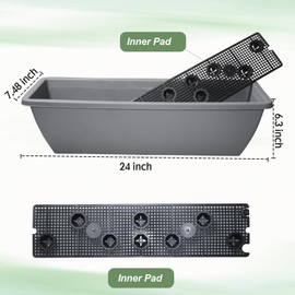 Tcevily 12 Pcs 24 inch Window Box Planter, Large Rectangular Flower Planter Boxes with Shelf Insert Plastic for Indoor and Outdoor Garden, Balcony Home Decor (12, 24 inch)