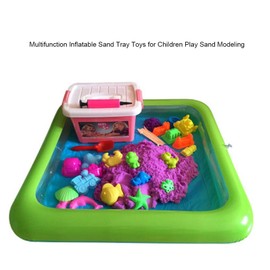 Topwon Inflatable Sand for Kids/Sand Tray/Sand Molds/Inflatable Sand/Portable Sand Tray /Sand Tray Lid (29.5×39.3Inch, Random Color)