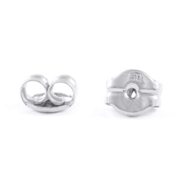 Earrings Backs White Gold (1 Pair) (Small Size) 9 Carat - Gift Box, White gold