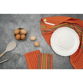 Mexican Kitchen Towels - 100% Cotton Southwest Dish Towels - 6 Pack, 28"x16", Reusable, Washable Red and Orange Kitchen Towels for Festive Feel - Tribal Theme Kitchen Towels (Red & Orange)