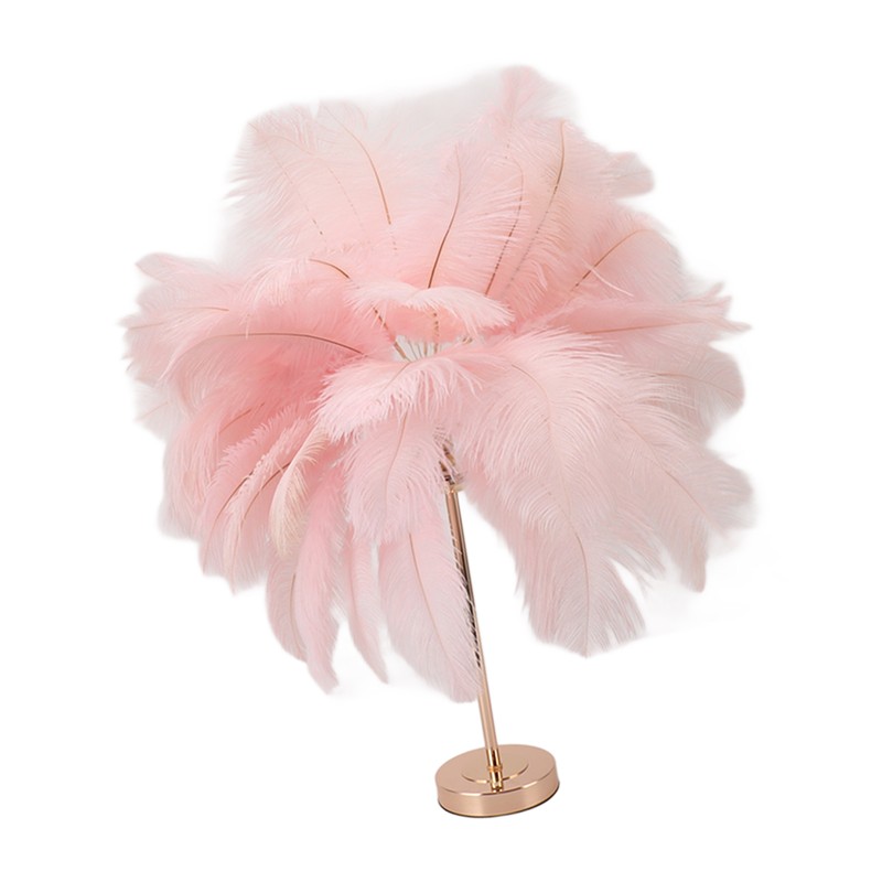 Ostrich Feather Table Lamp Rechargeable Modern Romantic Decoration Lamp Bedroom