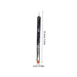 Healvian 2pcs Double Nail Dotting Pens Versatile Nail Art Brushes for Manicure Crafts French Style Half Design Decoration Tools Black White