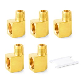 GASHER Brass 2PCS 5/8"-18 Threads Inverted Flare Female x 3/8"NPT Male Union Brake Line 90 Degree Elbow Fittings for Fuel/AIR/Lquid/Gas