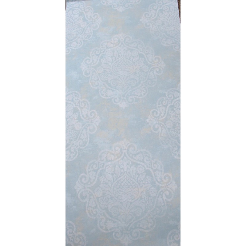 Antonina Vella Damask Wallpaper Blue Damask VL9006