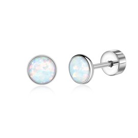 Titanium Earrings Hypoallergenic Women Men Girls G23 Titanium Stud Earrings with Screw Back Small Zirconia Stud Earrings 3 mm 4 mm 5 mm, Titanium, Cubic Zirconia