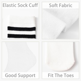 Urban Virgin Kids Soccer Socks Athletic Knee High Tube Toddler Baseball and Football Socks for Boys and Girls Stripes Black/White 35CM
