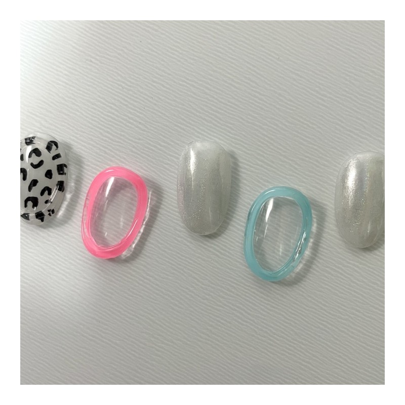 ˡᴬᴺᵀᶤˡ Leopard lump luminous handmade nail tip - Short Oval