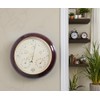 3 in 1 Cherry Round Wood Weather Station 9 Inch