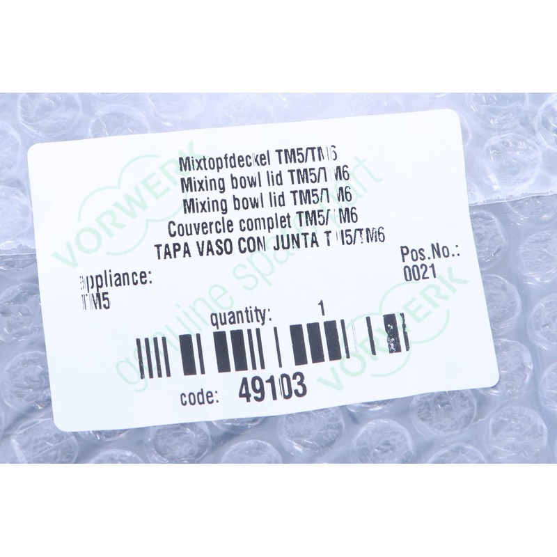 Original Mixing Pot Lid for Vorwerk Thermomix TM5 TM6 and