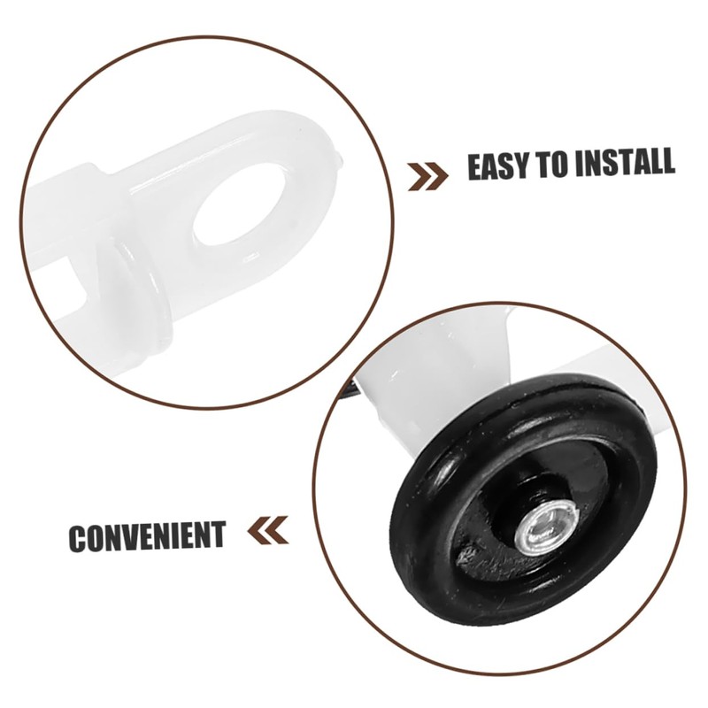 JECOMPRIS 5sets Shower Curtain Rollers Ceiling Track Carrier Hooks Plastic