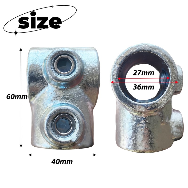LONG TAO 4PCS 3/4" Galvanized Pipe Fittings Single Socket Tee