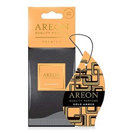 Areon Premium Quality Perfume/Cologne Cardboard Car & Home Air Freshener, Gold Amber (Pack of 12)