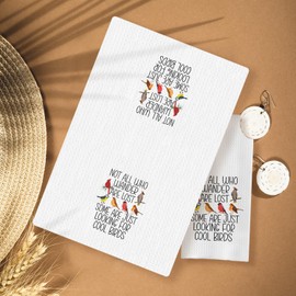 HUGANE Birds Kitchen Towels,Bird Forest Dish Hand Towels for Kitchen Farmhouse Home Decor，Gifts for Bird Lovers Women for Cleaning Drying Cooking Baking，16x24 Inch