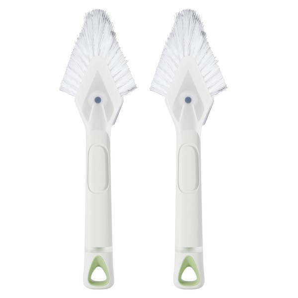 RIMAY Hard Bristle Crevice Cleaning Brush with Soap Dispenser 2