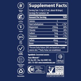 Trace Minerals ConcenTrace Drops 118 ml - Balance de electrolitos - Energía física - Hecho en USA