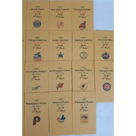 Strat-O-Matic 1982 Strat-O-Matic Baseball Printed Storage Envelopes with Stats and Team Logo