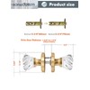SORWDUERM 1 Pack Crystal Door Knobs Gold Door Knob Brushed