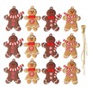 Gingerbread Christmas Tree Decorations, 12 Pieces Traditional Ginger Man Clay