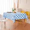 Ohocut Checkered Table Cloth Square Tablecloth, Classic Blue Checkerboard Tablecloth