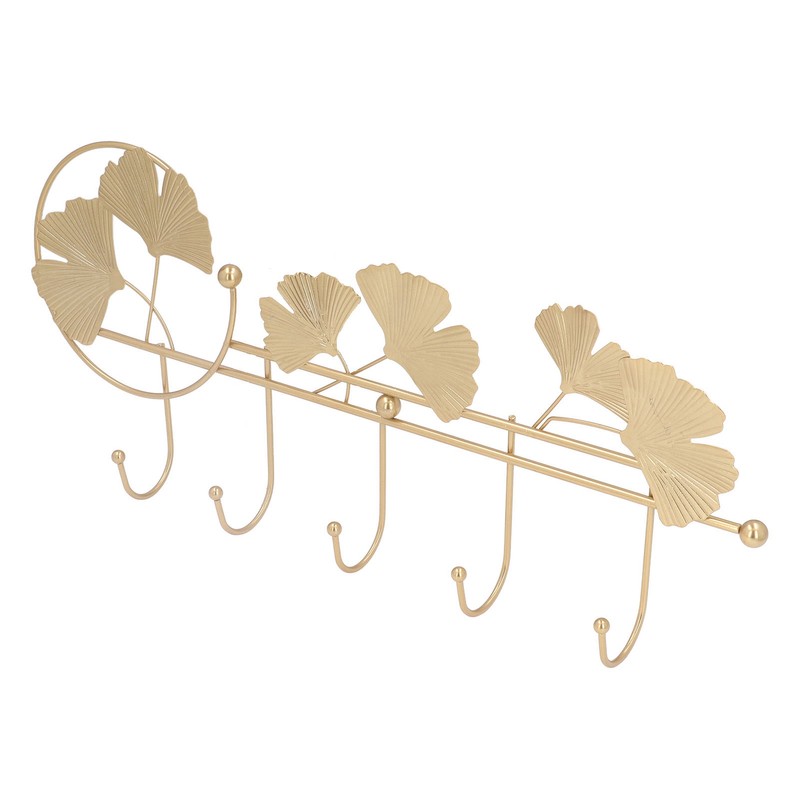 Wall Coat Rack Ginkgo Leaf Design Simple Elegant Style Wide