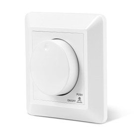 LED Dimmer, 5-300 W LED Dimmer Switch, Flush-Mounted Dimmer Switch for Monochrome LED Lamps, Incandescent Bulbs and Halogen Bulbs, 220-240 V