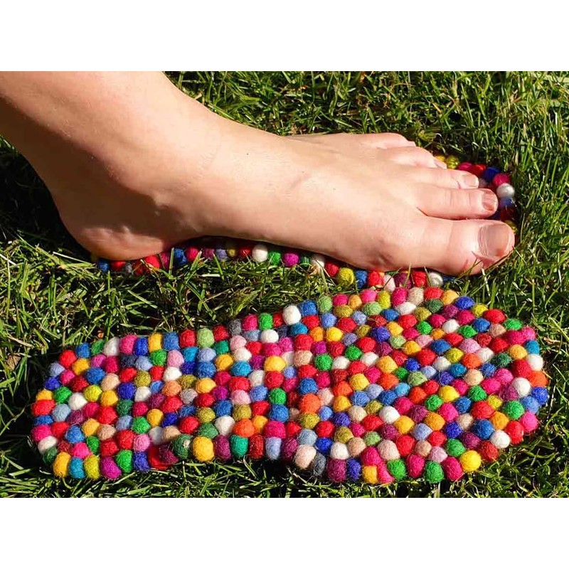 WoolFit FeelGood Footbed, Warm Felt Insoles, Hand-Stitched Colourful Insoles Made
