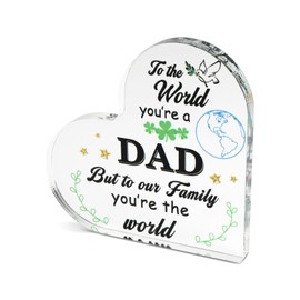 Heart-Shaped Acrylic Plaque,A Beautiful Family Decoration for Father's Day,Perfect as Gifts for Mum,Dad,Friends and Loved Ones,Modern Art Keepsake,Ideas for Birthday and Christmas Celebrations