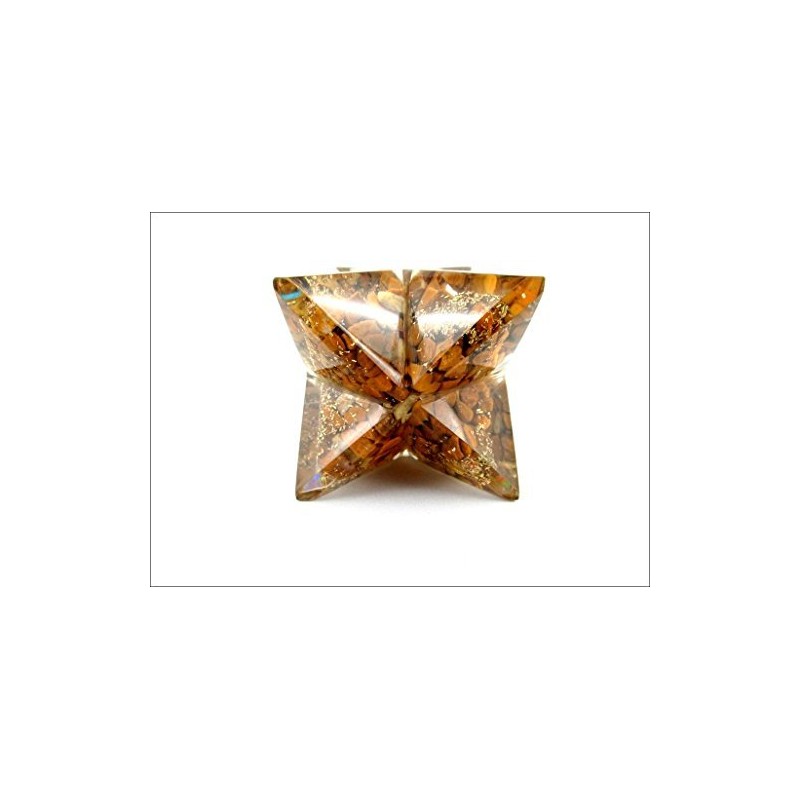 Jet International Yellow Jade Orgone Merkaba 4" Free Booklet Crystal