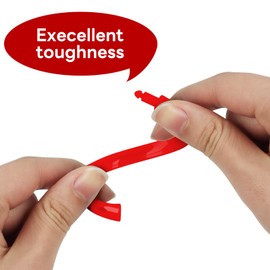 Qulable Red Shower Curtain Hooks - 12 Pcs Circular Plastic Shower Curtain Rings for Bathroom - O Shaped Red Shower Hooks Rings for Shower Curtain Rod