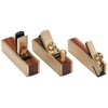 3 piece Micro Mini Brass Hand Plane Set Wood Finish
