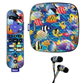 MightySkins Carbon Fiber Skin for Roku Ultra - Tropical Fish | Protective, Durable Textured Carbon Fiber Finish | Easy to Apply, Remove, and Change Styles | Made in The USA