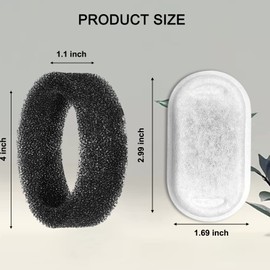 Cat Water Fountain Filters for 108/3.2L& 67oz/2L Stainless Steel Pet Water Dispenser Fountain Filters,12 Cat Fountain Filter Replacement with 12 Sponges