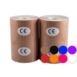 Tape Me Away Kinesiology Tape (4 rolls) Beige Flexible Stretch Sticky Waterproof 5CM x 5M (16ft!)