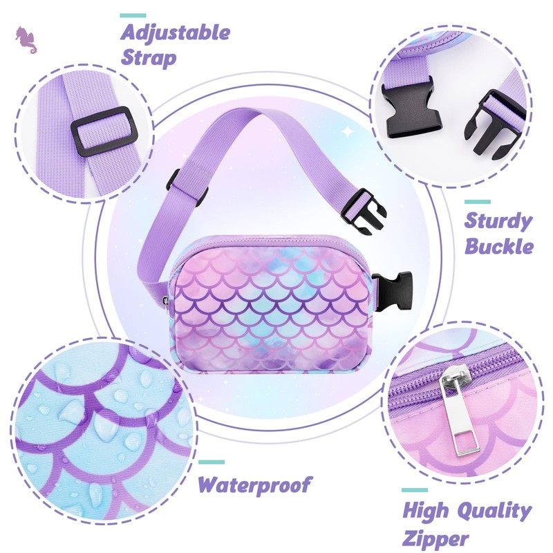 Kids Waist Bag for Girls and Boys Belt Bag, mermaid